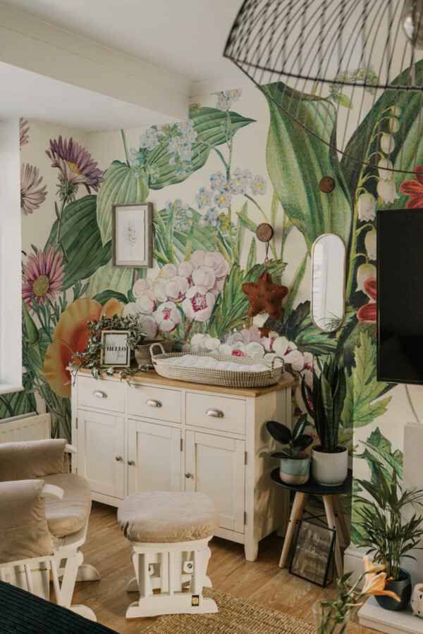 Floral Finesse Wall Mural, peel and stick wall murals by Fancy Walls