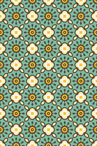 Pattern repeat of Retro seamless geometric removable wallpaper design