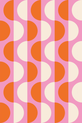 Pattern repeat of Retro semi-circles removable wallpaper design