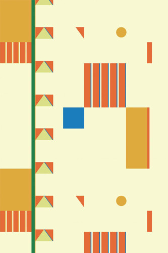 Pattern repeat of Retro shapes removable wallpaper design