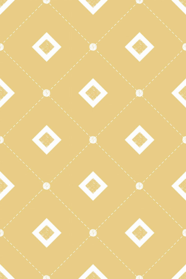 Pattern repeat of Retro tile diamond pattern removable wallpaper design