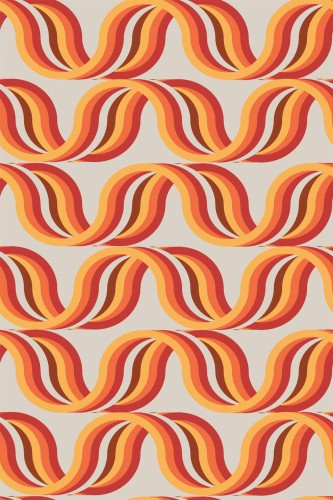 Pattern repeat of Retro wave removable wallpaper design