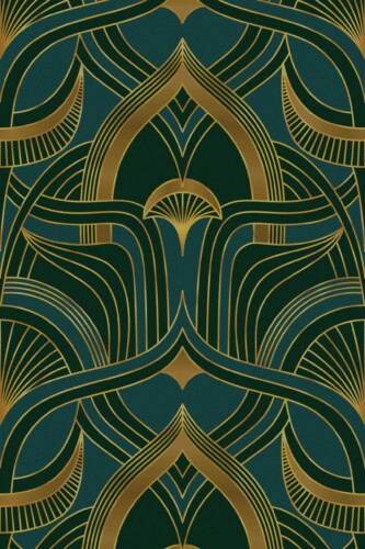 Fancy Walls sophisticated Green Geometric traditional wallpaper.