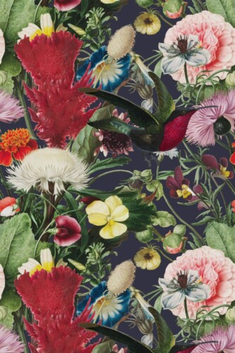 Pattern repeat of Rich meadow removable wallpaper design