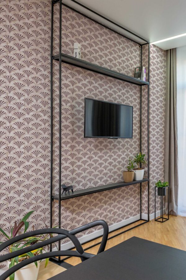 Rust Marble Art Deco Wallpaper