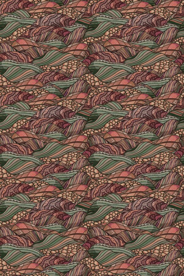 Peel and stick wallpaper Rustic Mountain Terracotta by Fancy Walls