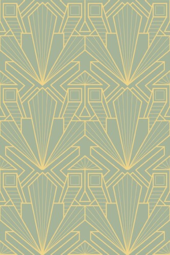 Geometric Sage Art Deco unpasted wallpaper by Fancy Walls
