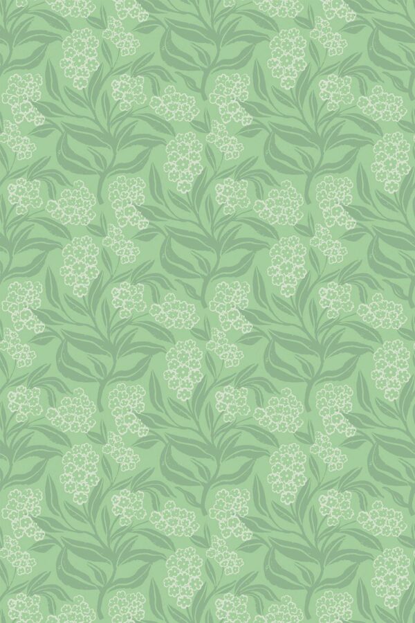 Delicate Sage Floral Wallpaper