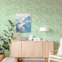 Soft Sage Stripe Flow peel and stick or non-pasted wallpaper. Fancy Walls removable or traditional abstract wallpaper