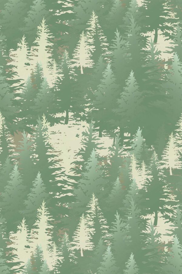 Sage Green Forest Wallpaper