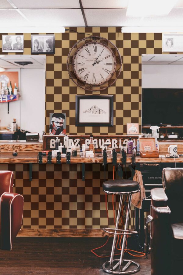 Vintage Brown Salon self-adhesive wallpaper by Fancy Walls