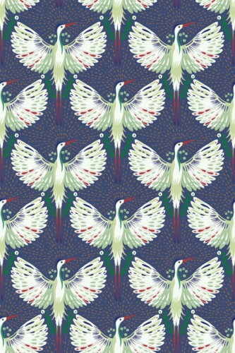 Beautiful blue bird Art Deco wallpaper for bar walls by Fancy Walls