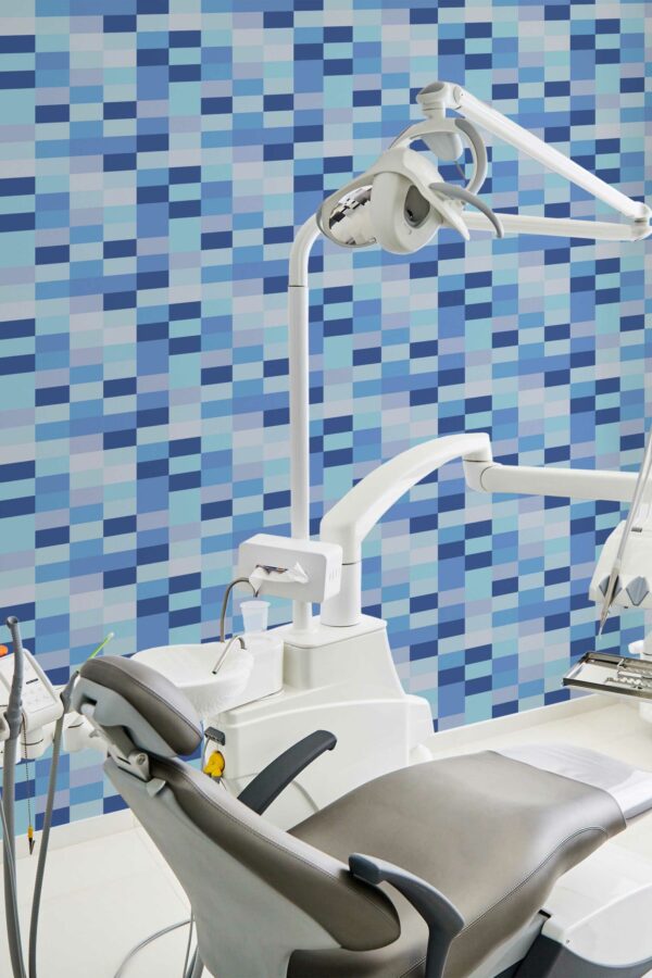 Sapphire Dental Mosaic removable wallpaper from Fancy Walls