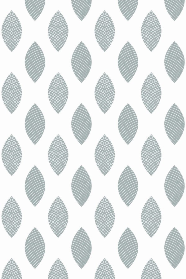 Pattern repeat of Scandi leaf removable wallpaper design