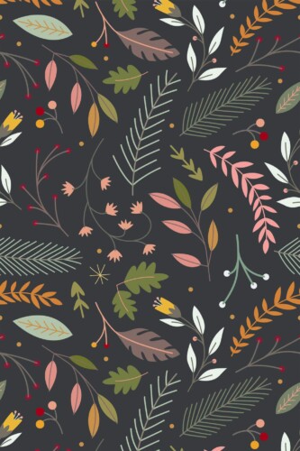 Pattern repeat of Scandinavian Christmas removable wallpaper design