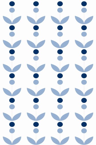 Pattern repeat of Scandinavian linear leaf removable wallpaper design