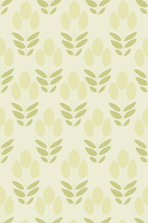 Pattern repeat of Scandinavian tulip removable wallpaper design