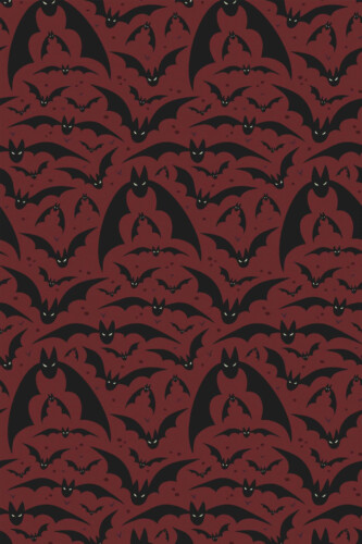 Pattern repeat of Scarlet Whispers of Midnight Flutters removable wallpaper design