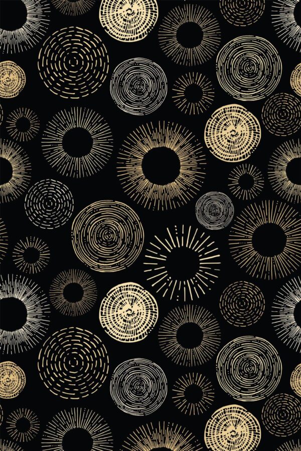 Pattern repeat of Seamless circles removable wallpaper design