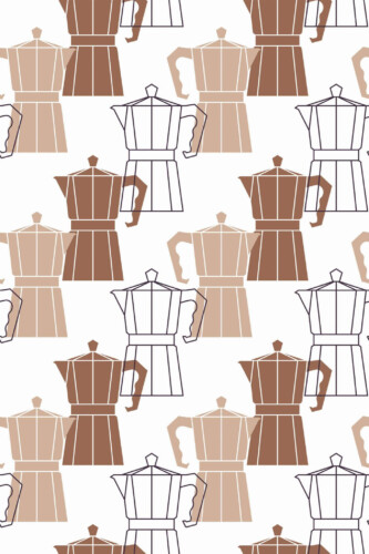 Pattern repeat of Seamless coffee removable wallpaper design
