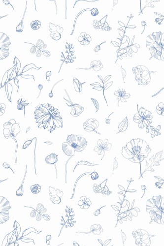 Pattern repeat of Seamless floral removable wallpaper design