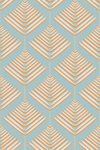 Pattern repeat of Seamless geometric leaf removable wallpaper design