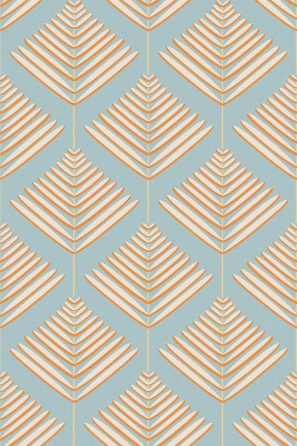 Pattern repeat of Seamless geometric leaf removable wallpaper design