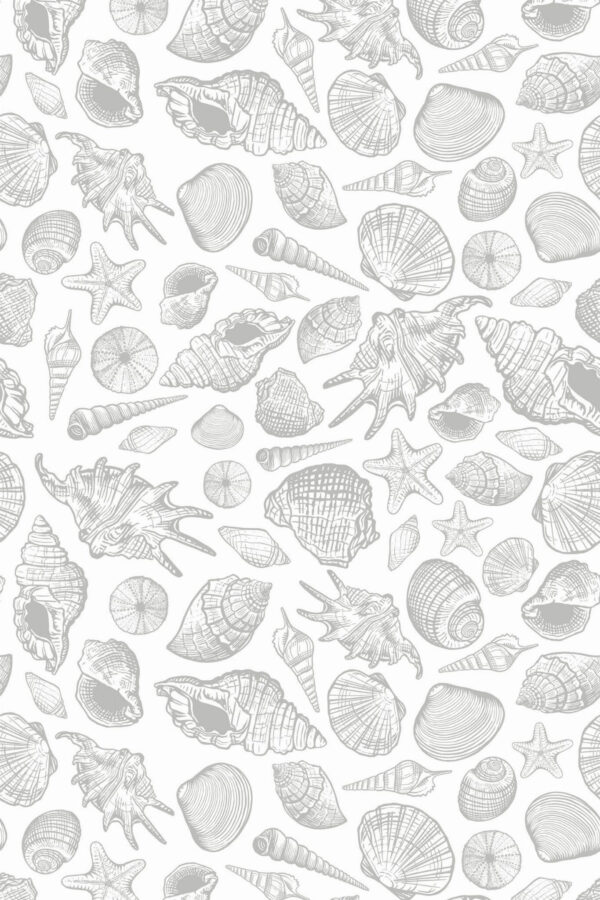 Pattern repeat of Seamless sea shell removable wallpaper design