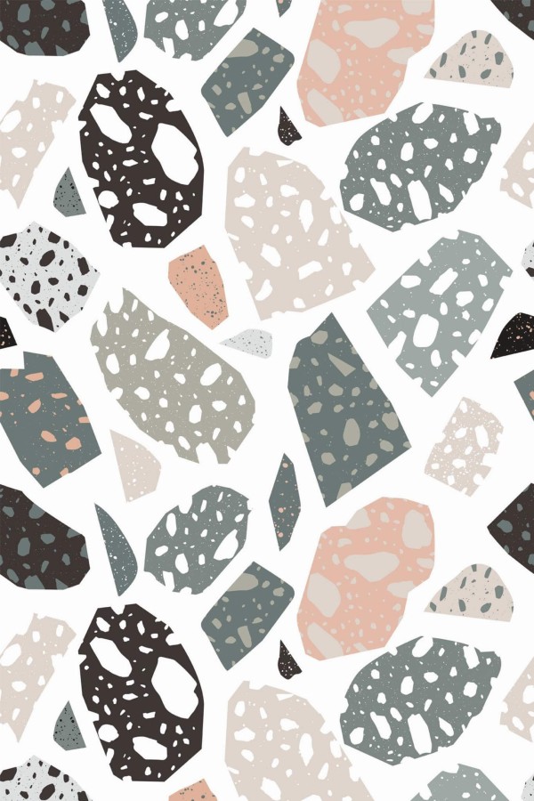 Pattern repeat of Seamless terrazzo removable wallpaper design