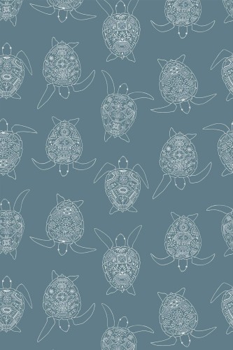 Pattern repeat of Seamless turtle removable wallpaper design