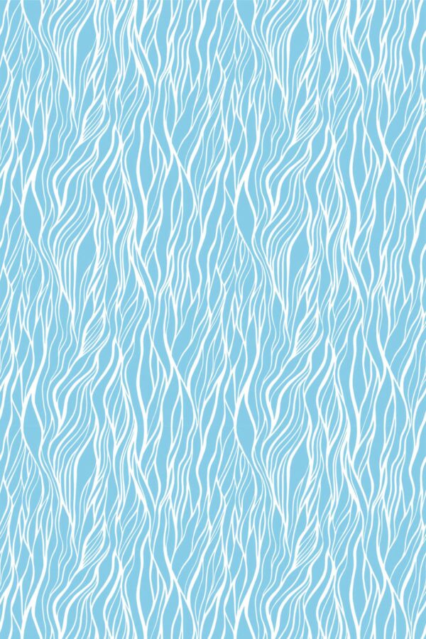 Fancy Walls Seamless Waves Blue and white Coastal Breeze wallpaper for walls