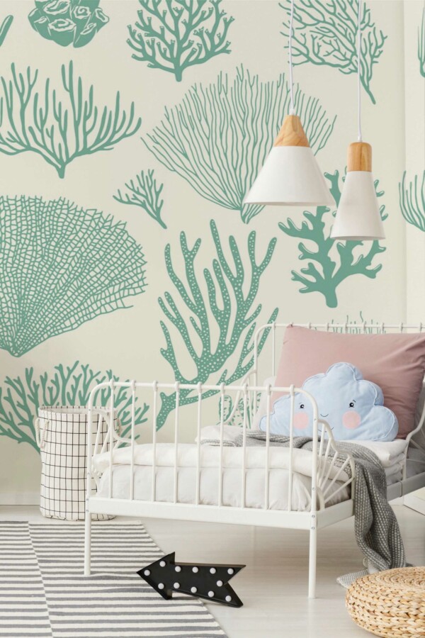 Fancy Walls' Seashell Symphony peel and stick wall mural