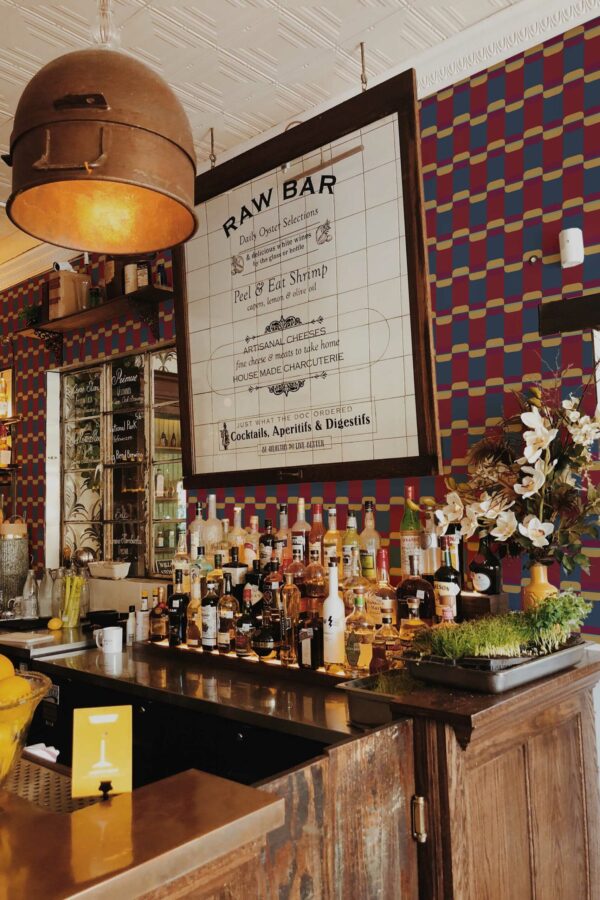 Fancy Walls Burgundy Geometric peel and stick wallpaper