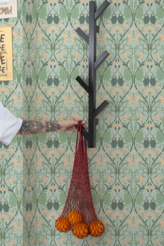 Traditional wallpaper in Sage Nouveau Whimsy theme from Fancy Walls
