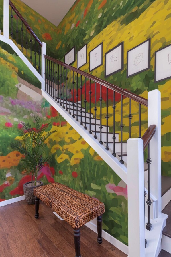 Barbershop Garden serene wall mural peel and stick by Fancy Walls