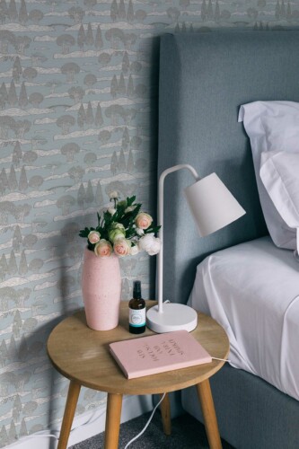 Traditional wallpaper in Serene Tree Silhouette by Fancy Walls