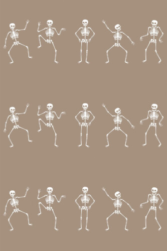 Pattern repeat of Skeleton removable wallpaper design