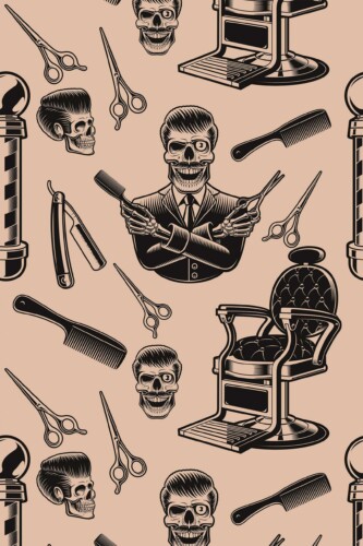 Removable Eclectic Skull Fusion wallpaper from Fancy Walls