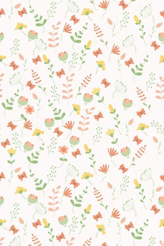 Pattern repeat of Small flowers removable wallpaper design