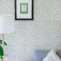Eastern European style living room decorated with Small hearts peel and stick wallpaper