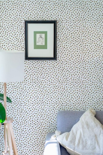 Eastern European style living room decorated with Small hearts peel and stick wallpaper