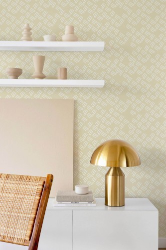 Modern style dining room decorated with Small stripes peel and stick wallpaper