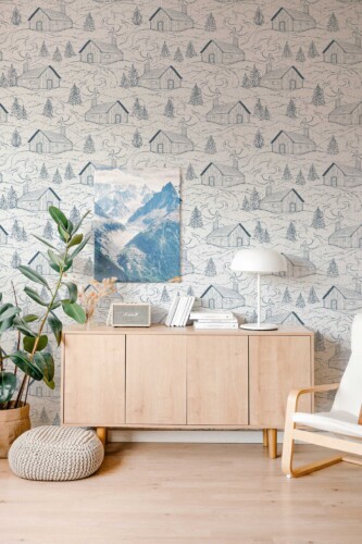 Fancy Walls Smokey Blue Winter Serenity self-adhesive wallpaper