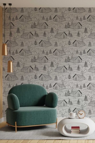 Fancy Walls Smokey Cabins peel and stick wallpaper