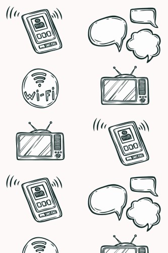 Pattern repeat of Social media removable wallpaper design