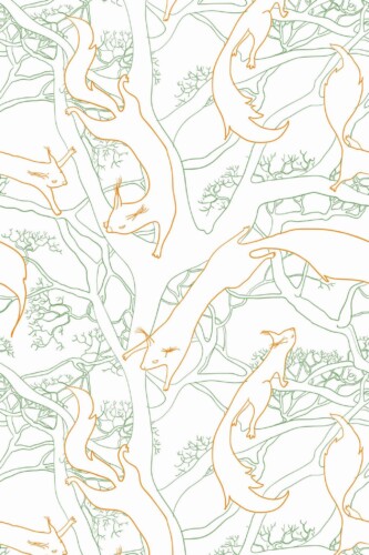 Pattern repeat of Squirrel removable wallpaper design