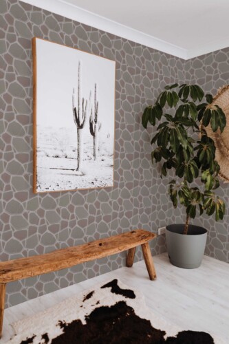 Unpasted Rustic Brown Stone Look Wallpaper by Fancy Walls.