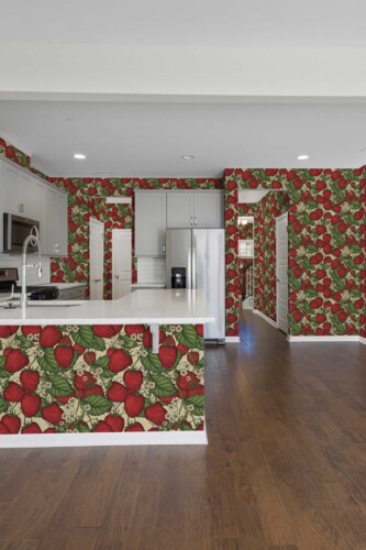 Fancy Walls Strawberry Forest Red Lush removable wallpaper