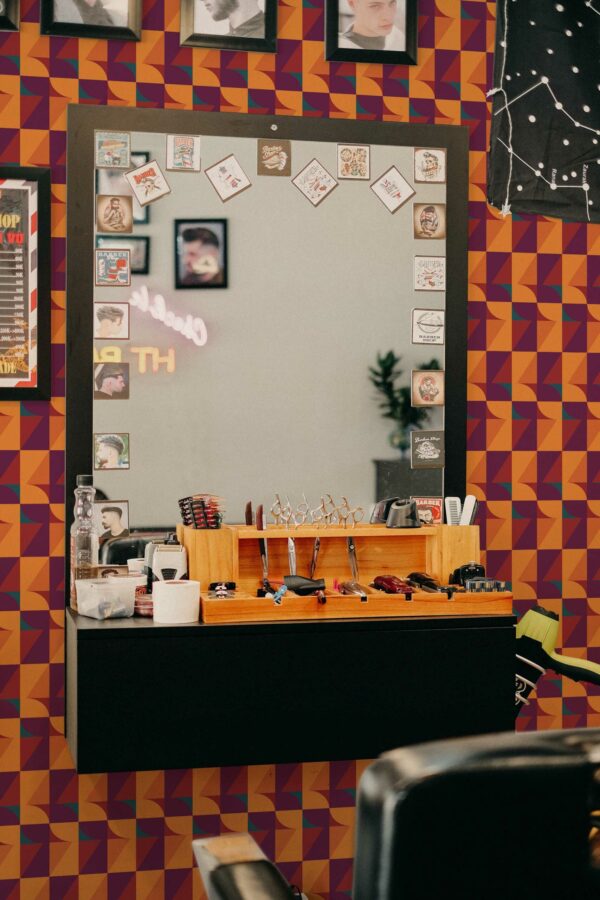Fancy Walls Orange Mosaic peel and stick wallpaper
