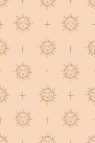 Pattern repeat of Sunny boho removable wallpaper design